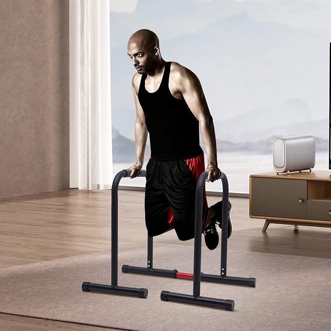 Functional Heavy Duty Dip Stands, Adjustable Parallel Bars for Home Workout, Parallel Bars Workout Exercise Equalizer Bars Fitness, 440LBS Load Capacity