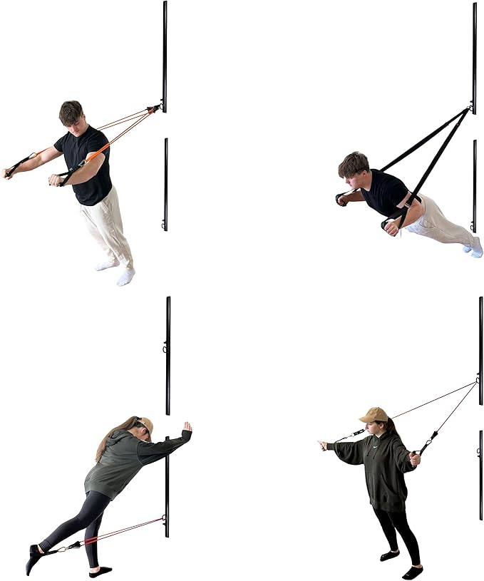 Aluminum Wall-Mounted Anchor Fitness System - Adjustable, Multi-Functional, Space Saving Home Gym Solution for Strength Training, Workout Goals | 100+ Exercises, Easy Installation, 300lbs Capacity