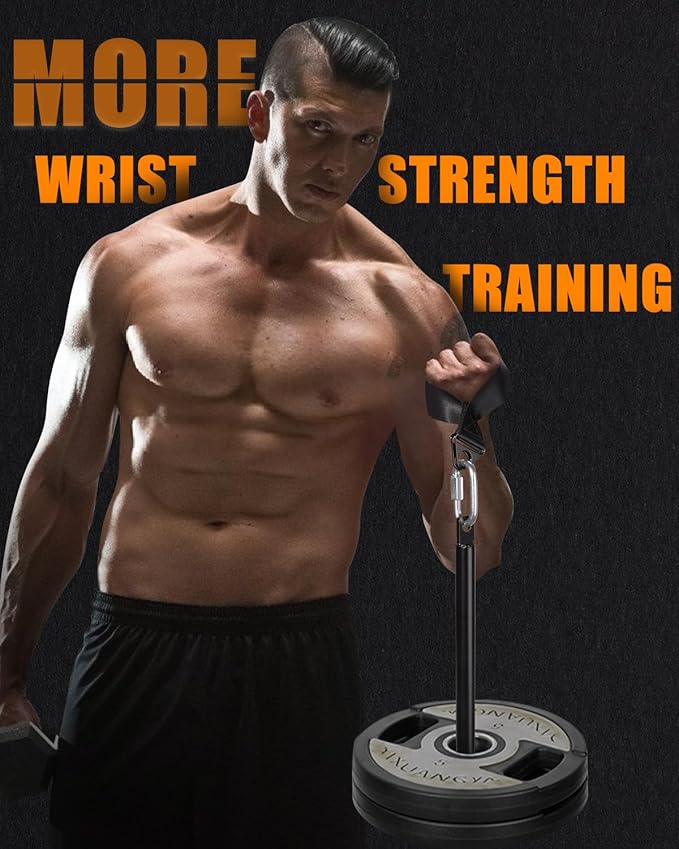Hikeen Forearm Wrist Roller Trainer Arm Wrestling Training Belt Kit, Arm Strength Training Fitness Equipment Forearm Wrist Straps for Muscle Strength Training at Home, in The Gym or Outdoors