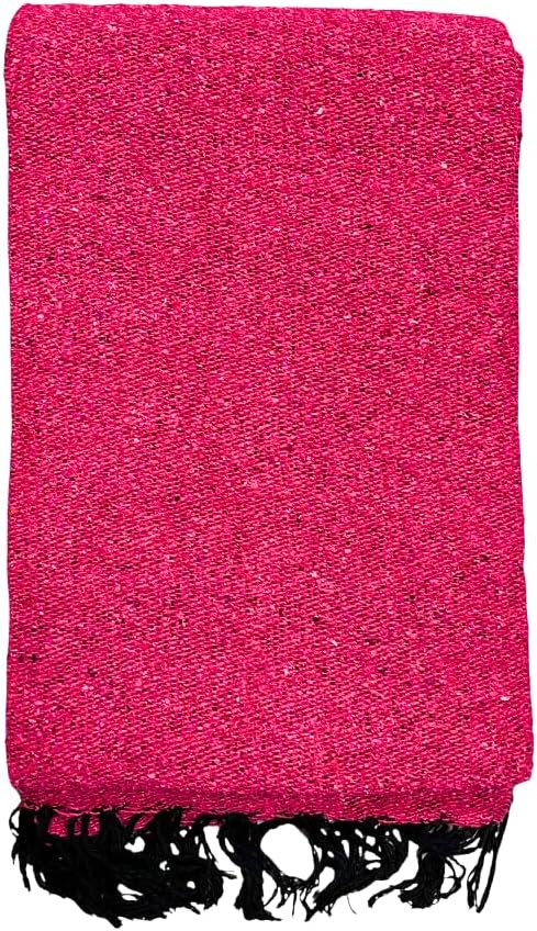 Open Road Goods Solid Color Mexican Yoga Blanket – Large Handwoven Throw for Yoga, Beach, Camping or Home – Soft and Durable Cotton Blend