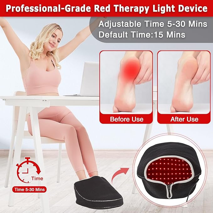 AOBOCO Infrared & Red Light Therapy Slippers - 240PCS LED Foot Pain Relief Deeper Therapy Device for Heel Toe Feet Instep as Present for Men & Women Home Use