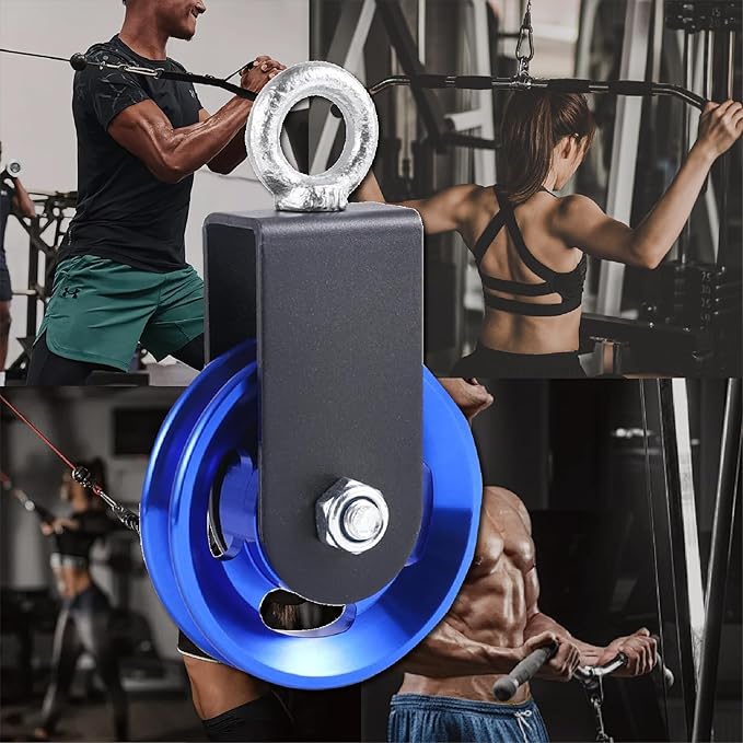Pulley system for home gym, Aluminum GYM Pulley Wheel Universal Aluminum Alloy Bearing Pulley Wheel for Cable Machine Gym Equipment Part Garage Door