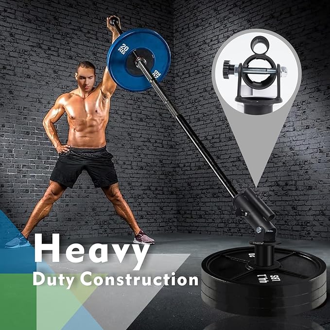 T Bar Row Landmine Attachment for 1" 2" Olympic Barbell Bars, 360° Swivel Landmine Base for Back or Full-Body Workout Home Gym Equipment