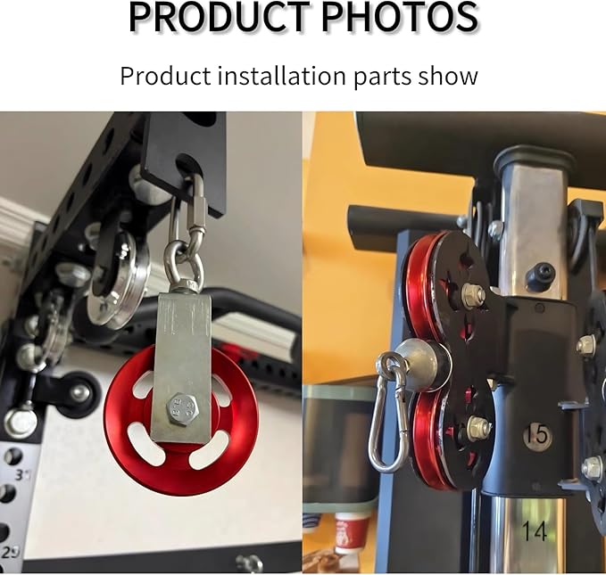 Pulley system for home gym, Aluminum GYM Pulley Wheel Universal Aluminum Alloy Bearing Pulley Wheel for Cable Machine Gym Equipment Part Garage Door