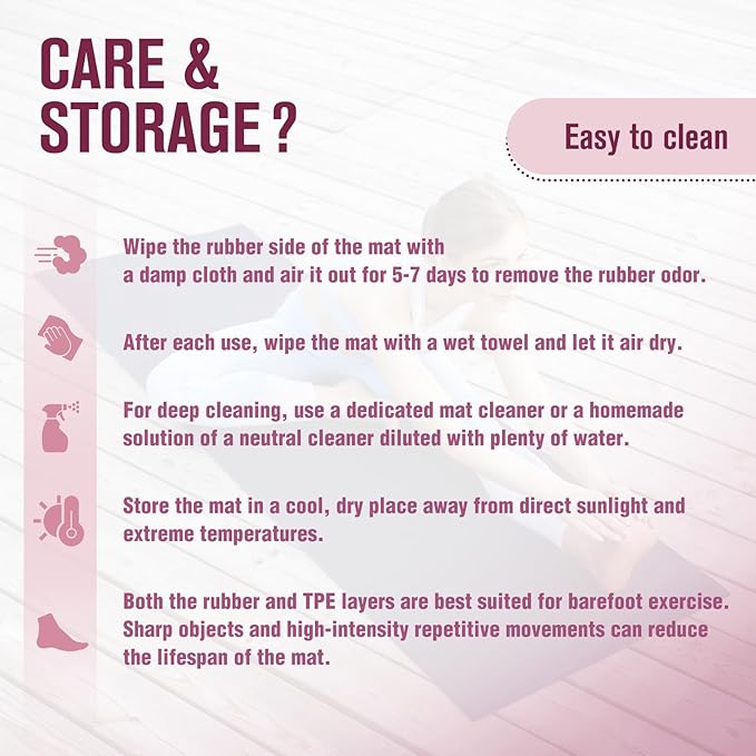 UMINEUX Extra Thick Yoga Mat, 2/5 Inch (10MM), Natural Rubber and TPE Non Slip Yoga Mats with Strap for Women Men, Eco Friendly Exercise Mat for Yoga, Pilates and Home Workout