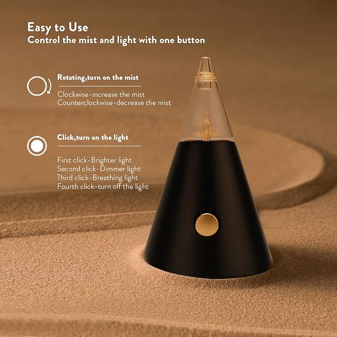 Professional Waterless Essential Oil Diffuser with Night Light, Wood and Glass Scent Diffuser for Home with Cold Air Tech. Original Babel Tower Design