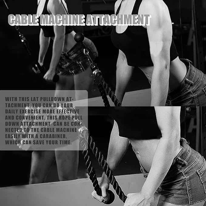 KORIKAHM Long Tricep Rope, Rope Pull Down Attachment 47 55 63Inch Length Long, Tricep Rope Cable Attachment, Tricep Pull Down Rope for Home Gym Pulley System,Cable Machine Attachment