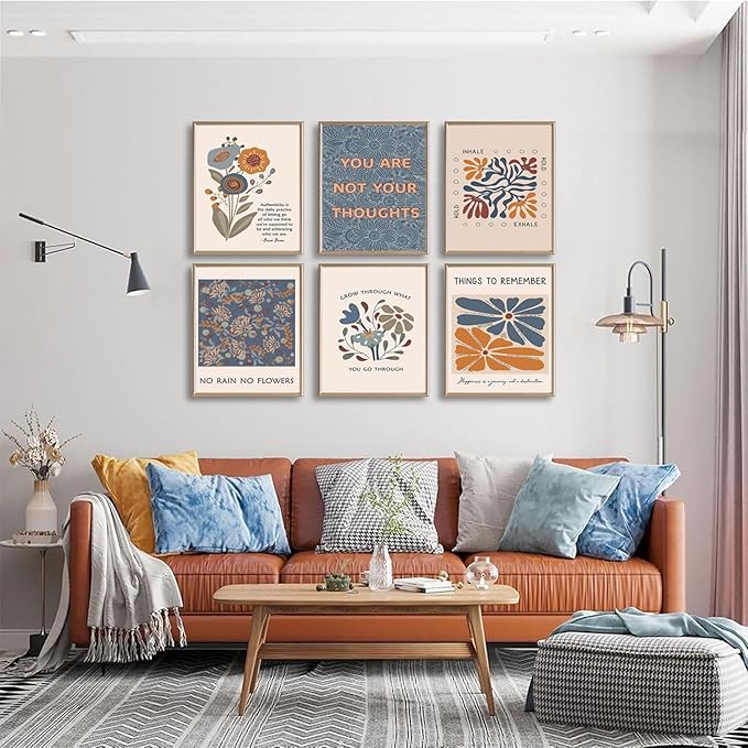 6 Mental Health Posters Bohemian Style Motivational Psychology Wall Decor Pictures Therapy Office Wall Art Inspirational Positive Quotes Canvas Poster Prints For Home Counseling Office Decor Unframed