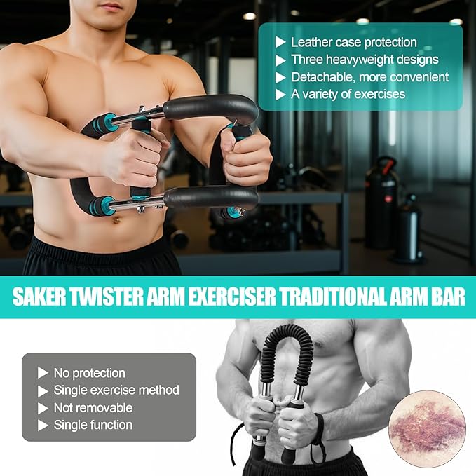 Twister Arm Trainer, 66-110lb Adjustable Forearm Strengthener, Arm & Chest Workout, Home Gym & Portable Equipment, Upper Body Exerciser, Spring Resistance Trainer for Strength Training