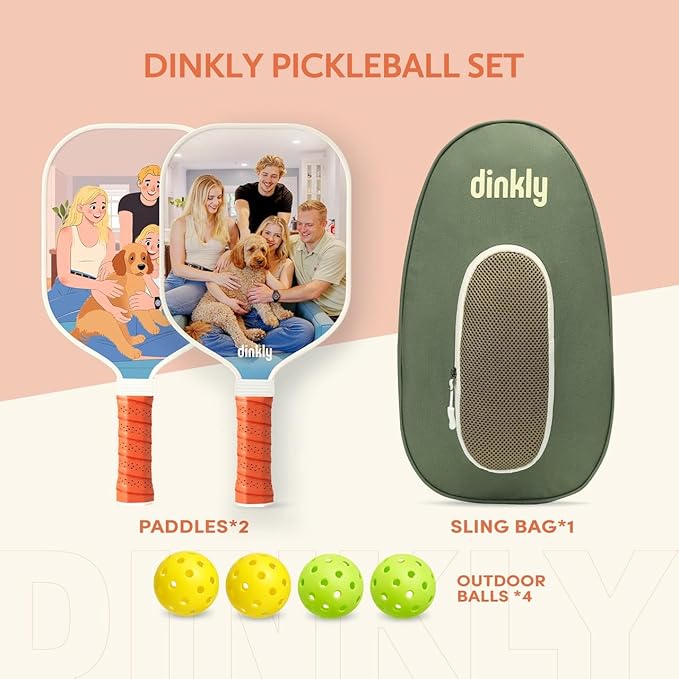 Pickleball Paddles Set of 2/4- USAPA Approved Graphite/Fiberglass Pickleball Racket, 2 Pickleball Rackets, 4 Balls and 1 Portable Carry Bag, Aesthetic Pickle Ball Set for Men Women Beginners
