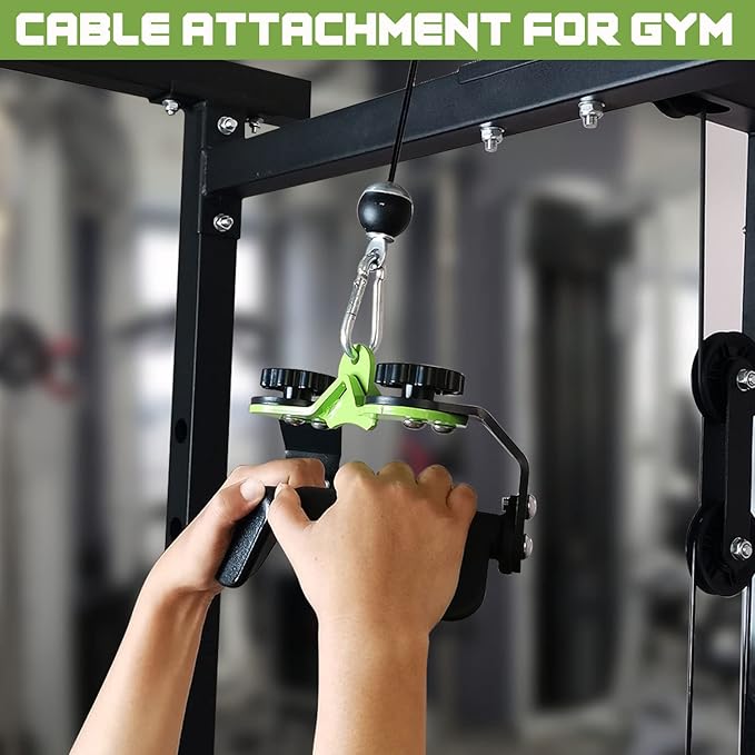 KORIKAHM Adjustable Lat Pull down Bar, Cable Machine Attachments for Gym, Home Gym Fitness T-bar Row Pulldown Attachments, Lat Pull Down Machine Wide Grip Neutral Grip Handle