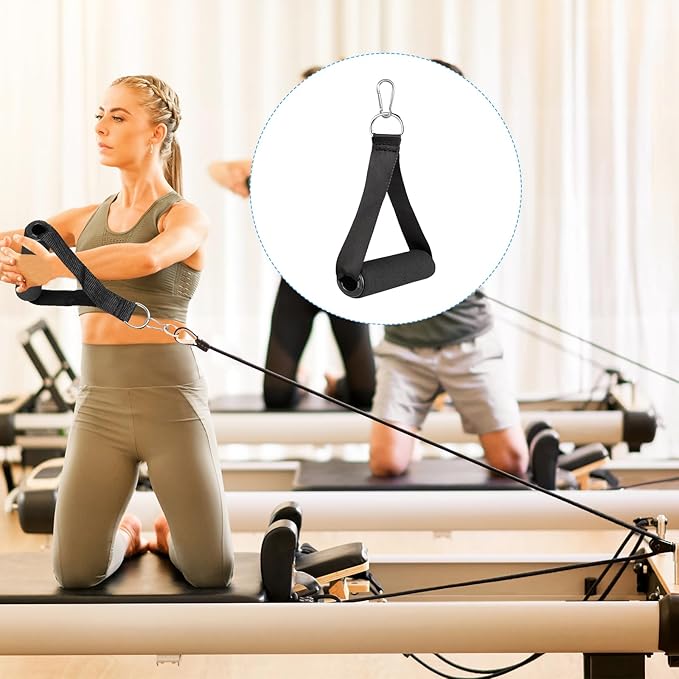 Gym Handles - Heavy Duty Cable Handles with 4 Carabiners for Resistance Bands, Strength Trainers, Home Exercise (Set of 4)