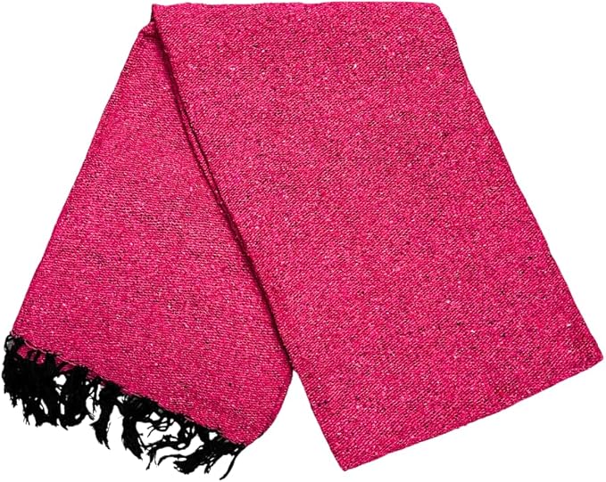 Open Road Goods Solid Color Mexican Yoga Blanket – Large Handwoven Throw for Yoga, Beach, Camping or Home – Soft and Durable Cotton Blend