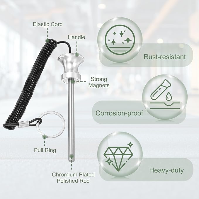 Weight Stack Pin, Weight Gym Pin Strength Training Equipment Replacement with Pull Rope for Home Gym Club