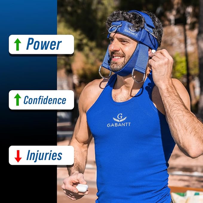 G Gabantt- Neck Exerciser and Neck Trainer. Adjustable Neck Harness Weight Lifting, 4 Way Neck Training - Head Harness for Neck Exercises and Neck Muscle Builder. Neck Strengthener Workout Equipment