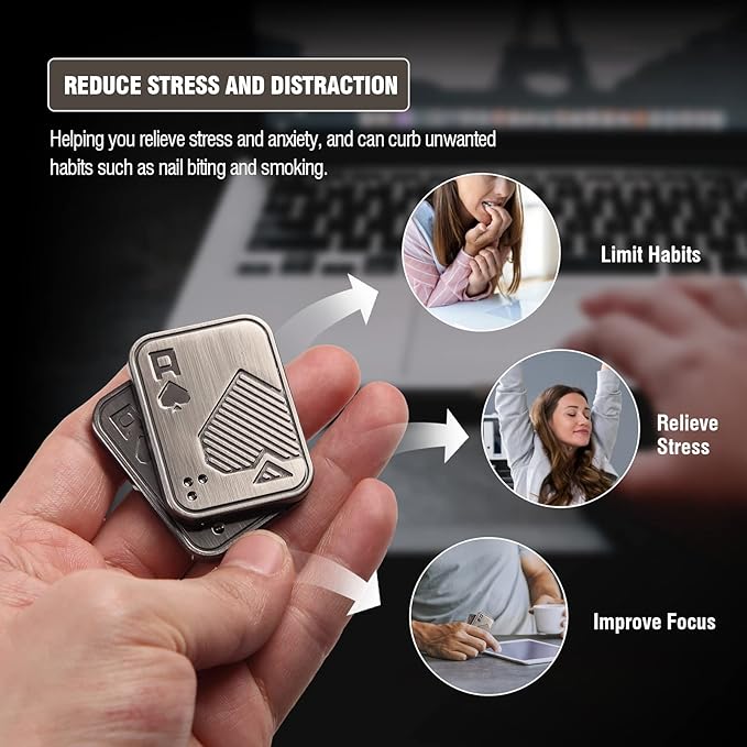Fidget Toys Adults, EDC Metal Fidget Slider, Magnetic Poker Push Card, Sensory Toys for Anxiety ADHD Autism, Cool Fidgets for Teens Boy, Small Magnet Toys for Stress Relief Gifts