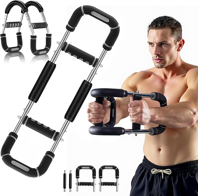 2025 Pro Twister Arm Trainer, Adjustable Power Twister Bar, Chest Shoulder Arm Workout Equipment, Portable Detachable Upper Body Fitness Machine for Home & Gym