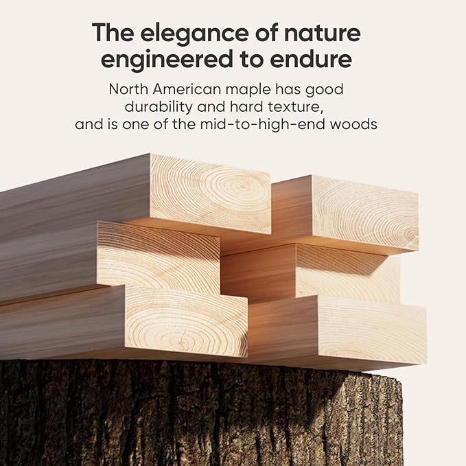 Pilates Reformer with Half Trapeze – Maple Wood Frame, Adjustable Resistance & Half Trapeze for Home Gym, Core Strength, Flexibility & Full-Body Workouts, Mocha