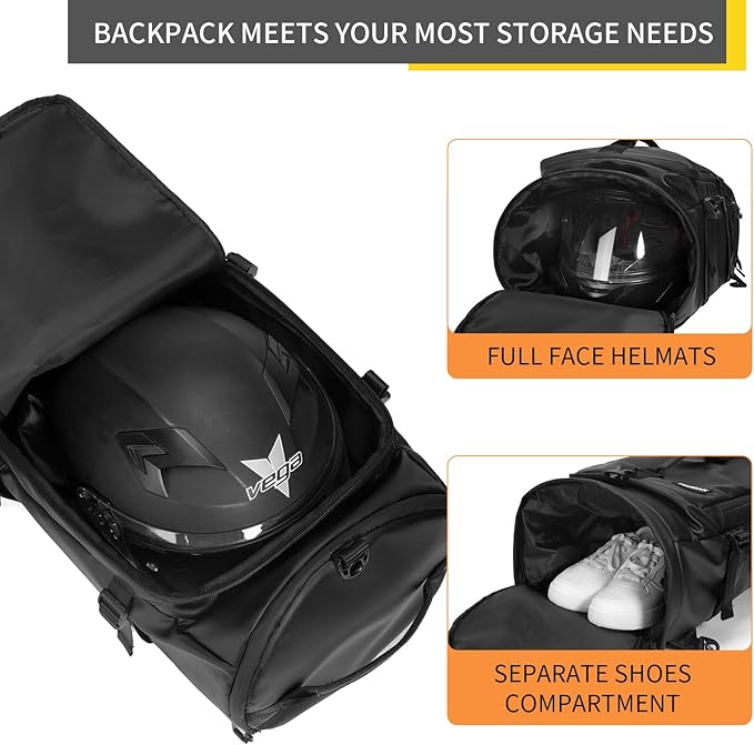 Gym Duffle Bag with Shoe Compartment,4 ways Travel Backpack for Women and Men, Multi-Functional Weekender Backpack with Waterproof for Fitness, Travel, Camping motorcycle helmet bag