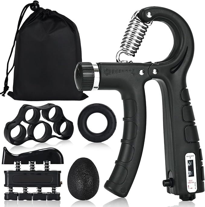 Hand Grip Strengthener, Grip Strength Trainer, 22-132 Lbs Adjustable Resistance Forearm Exerciser Workout for Rehabilitation Athletes Climbers Musicians