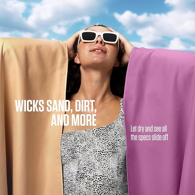VENTURE 4TH Quick Dry Towel. Microfiber Travel Towel Ideal for Camping, Hiking, Backpacking, Gym. Lightweight & Fast Drying Travel Towels for Body. Compact & Easy to Pack - Purple Large