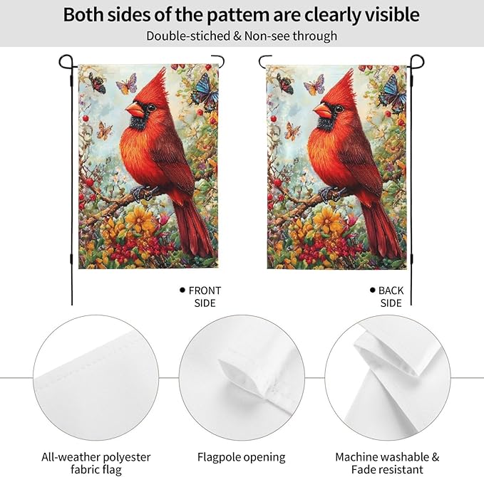 Bird Garden Flag 12x18 In Double Sided Yard Flags Lawn Sign Decor No Flagstand