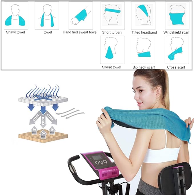 INNOLIFE 6 Pack Cooling Towels Breathable Ice Towel for Sports, Gym, Fitness, Running, Hiking, Yoga - Blue
