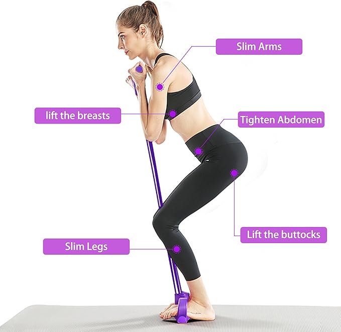 Multi-Function Tension Rope Band & Pedal Puller Resistance Band, 6-Tube Elastic Yoga Pedal Puller Resistance Band, for Abdomen/Waist/Arm/Leg Stretching Slimming Training