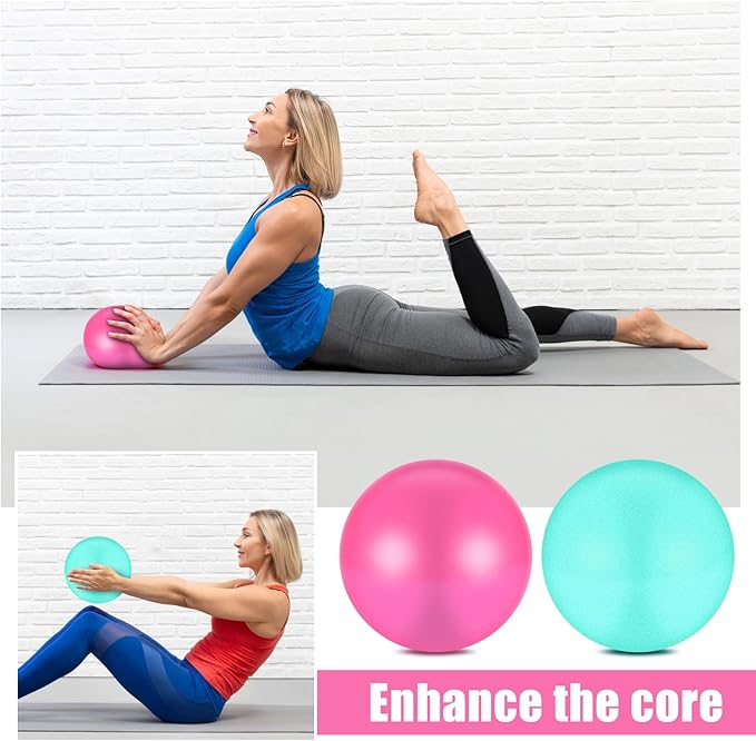 21 Pcs Pilates Ring Circle Set Home Pilates Equipment Kit for Women Pilates Equipment Home Workout Equipment Set Includes 9.8 In Ball Yoga Ring Stretching Strap 8 Resistance Bands Non Slip Socks, Pink