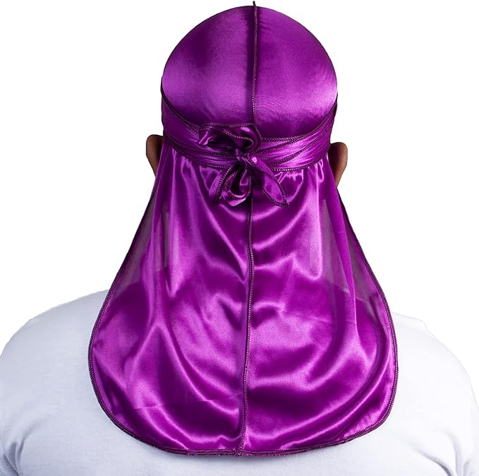 ForceWave 2 Pieces Silky Durag Pack for Men Women Waves, Premium Satin Deluxe Du-rag