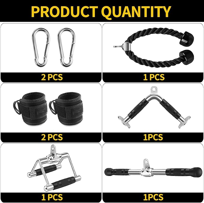 Cable Machine Attachment, LAT Pulldown Attachments, Home Gym Accessories, Triceps Pull Down Attachment