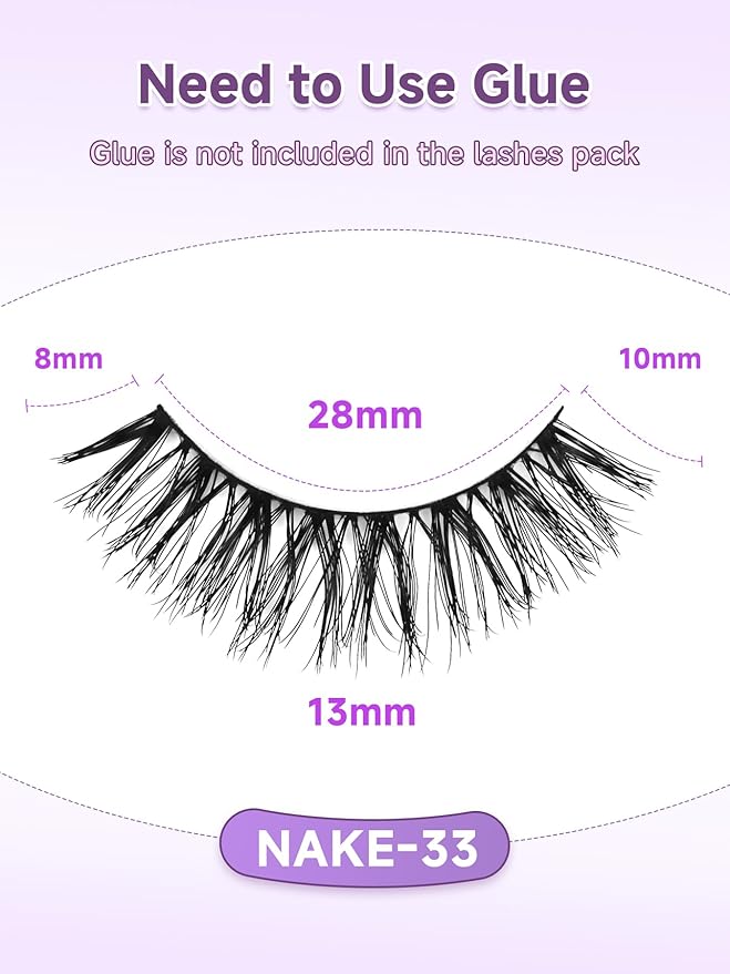 Lashes False Eyelashes Natural Lashes Wispy Eyelashes 13mm Lashes Pack Thin Memory Band Volume Wispy Lashes Soft Strip Lashes C Curl Natural Eyelashes Fake Lashes 7 Pair EVENTILL