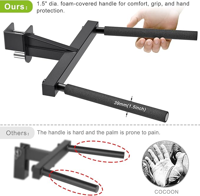 Kipika Y-Shaped Dip Bar for Power Cage with 5/8" or 1" Hole - Dip Bar Attachments for Home Gym - Heavy Duty Power Rack Attachments - Squat Rack Accessories for Strength Training
