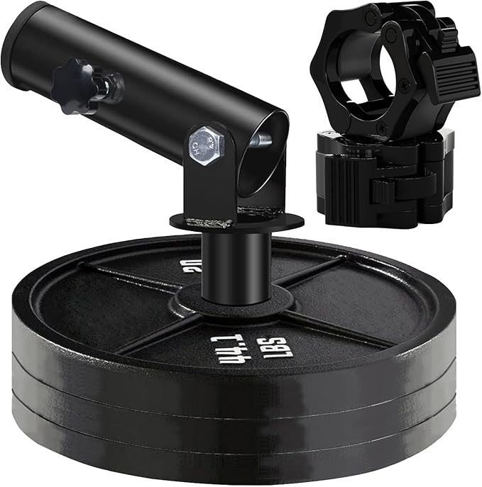 T Bar Row Landmine Attachment for 1" 2" Olympic Barbell Bars, 360° Swivel Landmine Base for Back or Full-Body Workout Home Gym Equipment