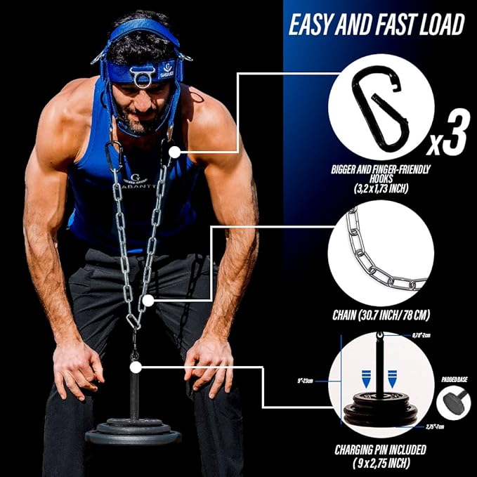 G Gabantt- Neck Exerciser and Neck Trainer. Adjustable Neck Harness Weight Lifting, 4 Way Neck Training - Head Harness for Neck Exercises and Neck Muscle Builder. Neck Strengthener Workout Equipment