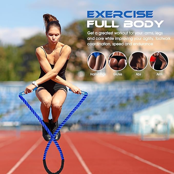 Jump Rope, Weighted Jump Rope for Men Women, 2 lb Heavy Jump Ropes for Fitness, Skipping Rope for Training, Improve Muscle Strength Workout Equipment