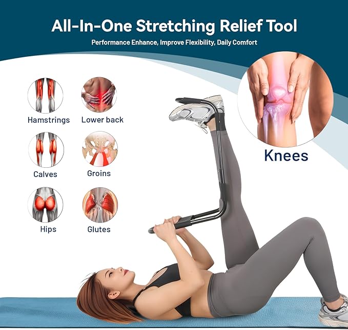 Hamstring Stretcher, Knee Extension Device, Lower Back, Hip & Calf Stretching