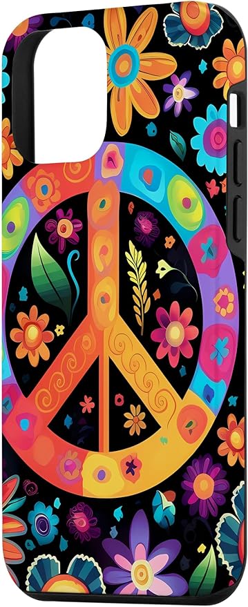 iPhone 12 mini Peace Sign Hippie Floral Case