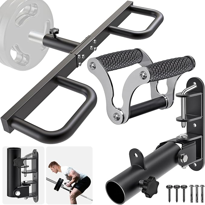 Kipika Landmine Attachment for Olympic Barbell Bars, Wall Mount Landmine Attachment, V Bar Row Landmine Handle and Viking Press Landmine Handle, Versatile Strength Training Equipment for Home Gym