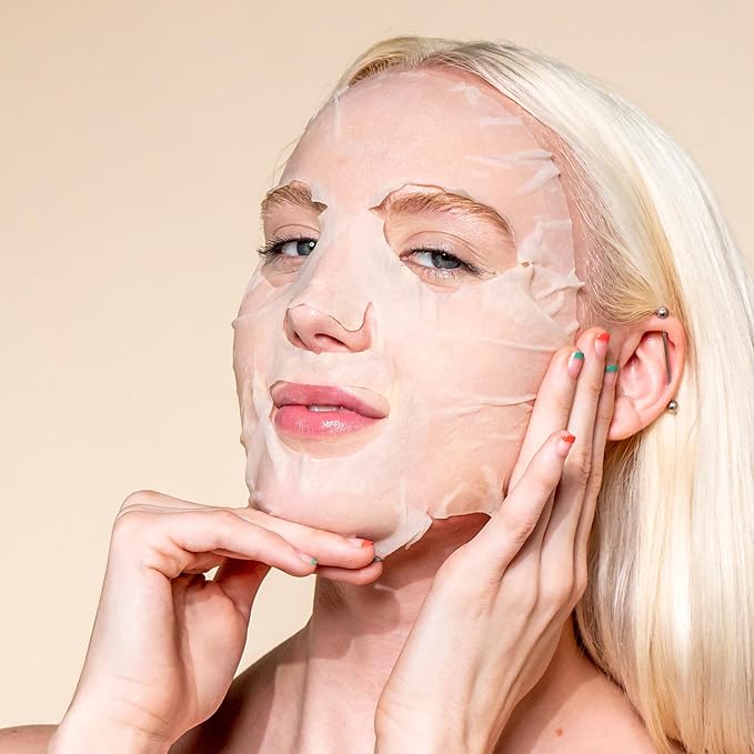 Pacifica Glow Baby Brightening Vitamin C Face Mask 4-Pack – Hydrating Serum-Soaked Sheet Mask for Glowing Skin, Fights Dullness & Dark Spots, Infused with Aloe & Kelp, 100% Vegan & Cruelty-Free
