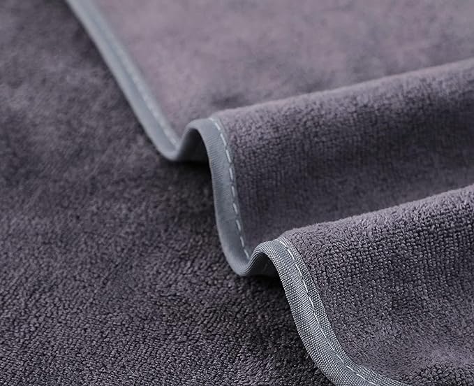 Microfiber Gym Towels Bigger Size Super Soft for Exercise Fitness, Sports, Workout, 380-GSM 15-Inch x 31-Inch Quick-Drying Towels (3 Pack, Pure Grey+Blue+Purple)