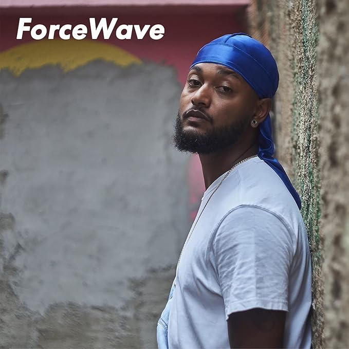 ForceWave 2 Pieces Silky Durag Pack for Men Women Waves, Premium Satin Deluxe Du-rag