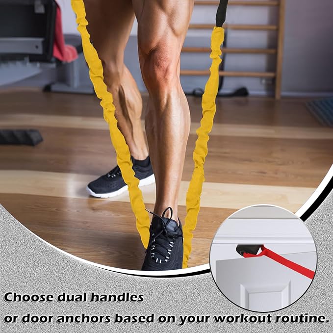 Resistance Bands Set, 15 PCS Adjustable Exercise Tubes with Handles, Door Anchor & Ankle Strap, Home Gym Workout Bands for Men & Women, Strength Training, Fitness Bands, Resistance Tubes,20-40lbs