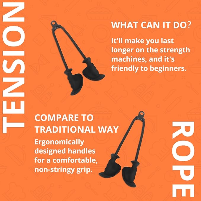 Tricep Rope Pulldown Attachments, Double Head Triceps Cable for Home Gym, LAT Pull Down Bar for Cable Machine