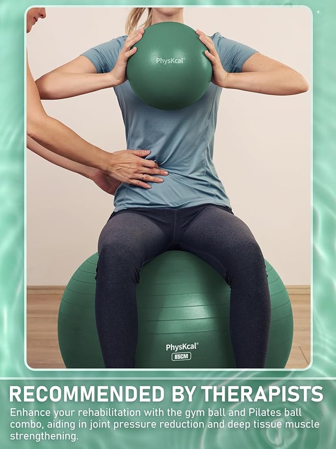 Yoga Ball for Exercise, Pilates Set, 4 Sizes Fitness Ball for Workout, Birthing, Pregnancy, Physical Therapy- Pump Included