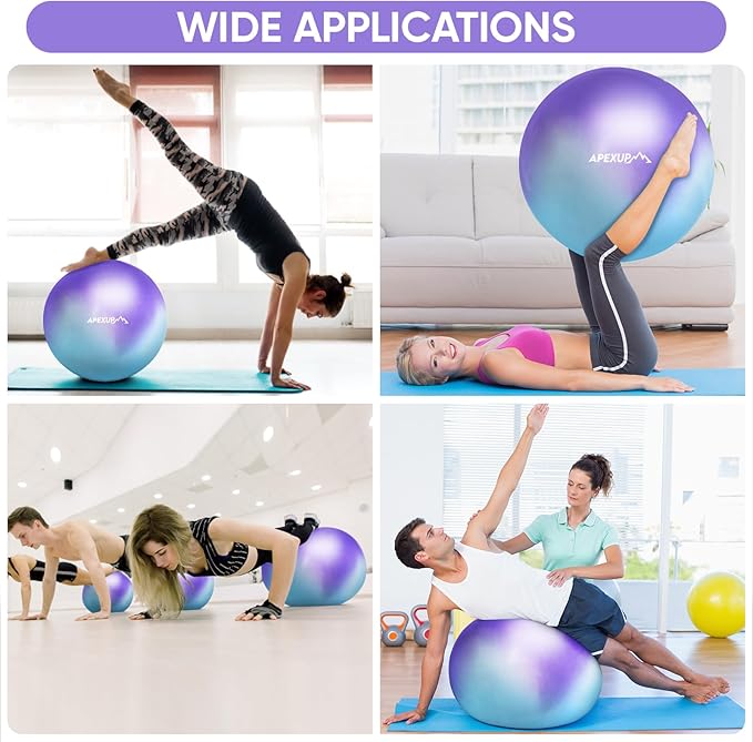 APEXUP Yoga Ball Exercise Ball Anti Slip Heavy Duty for Fitness, Balance & Core Workout