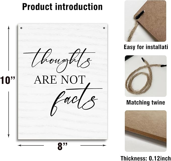 Mental Health Therapy Office Wooden Hanging Wall Decor Positive Energy Wood Sign Positive Affirmations Wood Wall Decor Office School Classroom Nursery Homes chool Decor Therapist Gifts 8''X10'' (DH82)