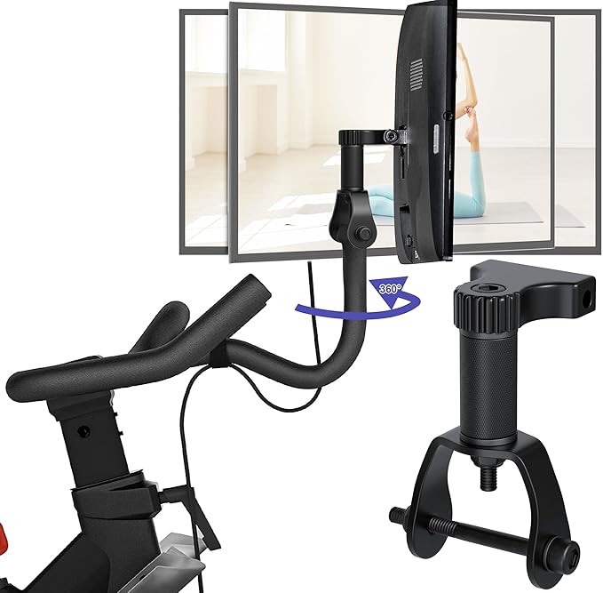 360° Pivot for Peloton Bikes Screen Accessories, Peloton Screen Swivel Mount, Peloton Swivel Screen Attachment, Easily Adjust and Rotate Movement Monitor Adjuster, Black
