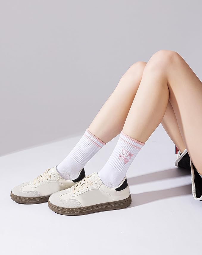 Yawlsow Pilates Grip Socks for Women Yoga Grippy Socks Cute Barre Non Skid Athletic Crew Sticky Sock Workout Hospital