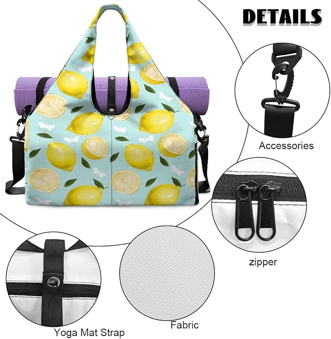 Yoga Mat Bag for Women Men Large Carryall Tote with Adjustable Shoulder Strap for Gym Yoga Travel Pilates Office